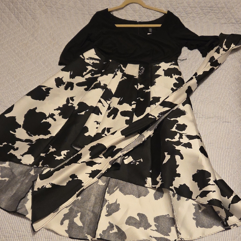 R&M Richards Black High Low Dress Size 14